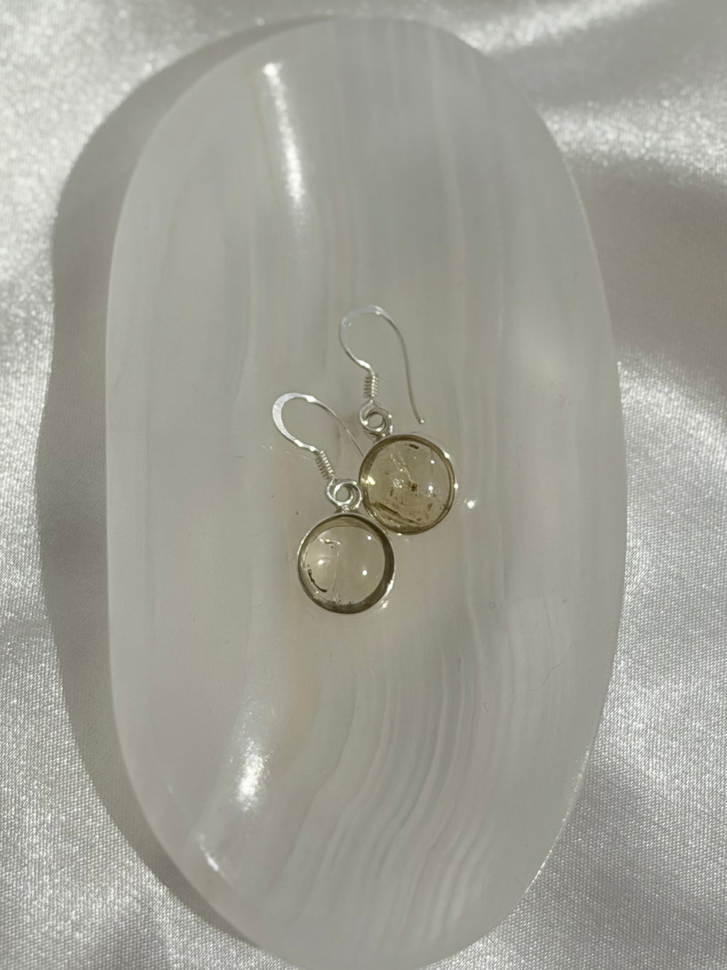 Aretes de Citrino Natural en Plata .950 | Diseño Clásico