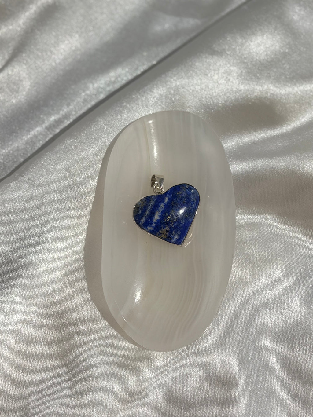 Dije Corazón de Lapislázuli Natural en Plata .950