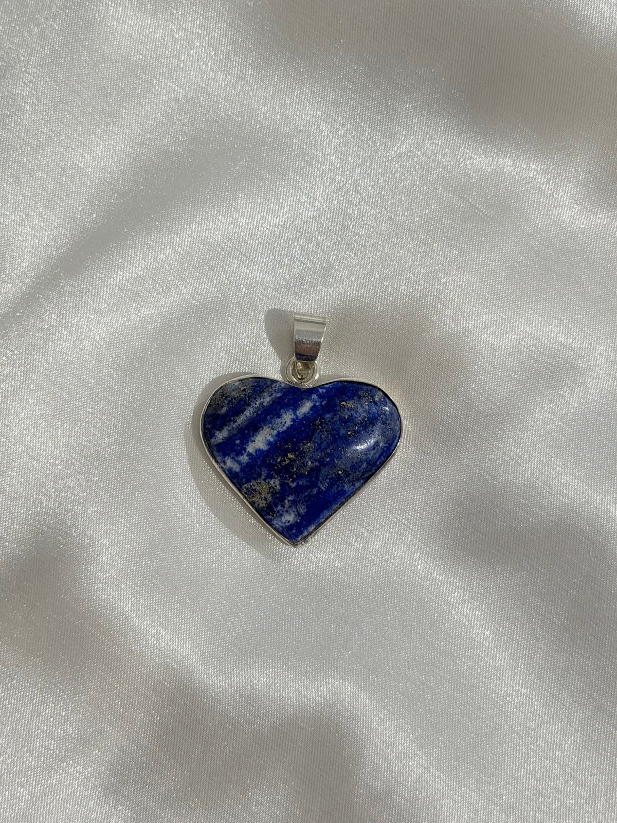 Dije Corazón de Lapislázuli Natural en Plata .950