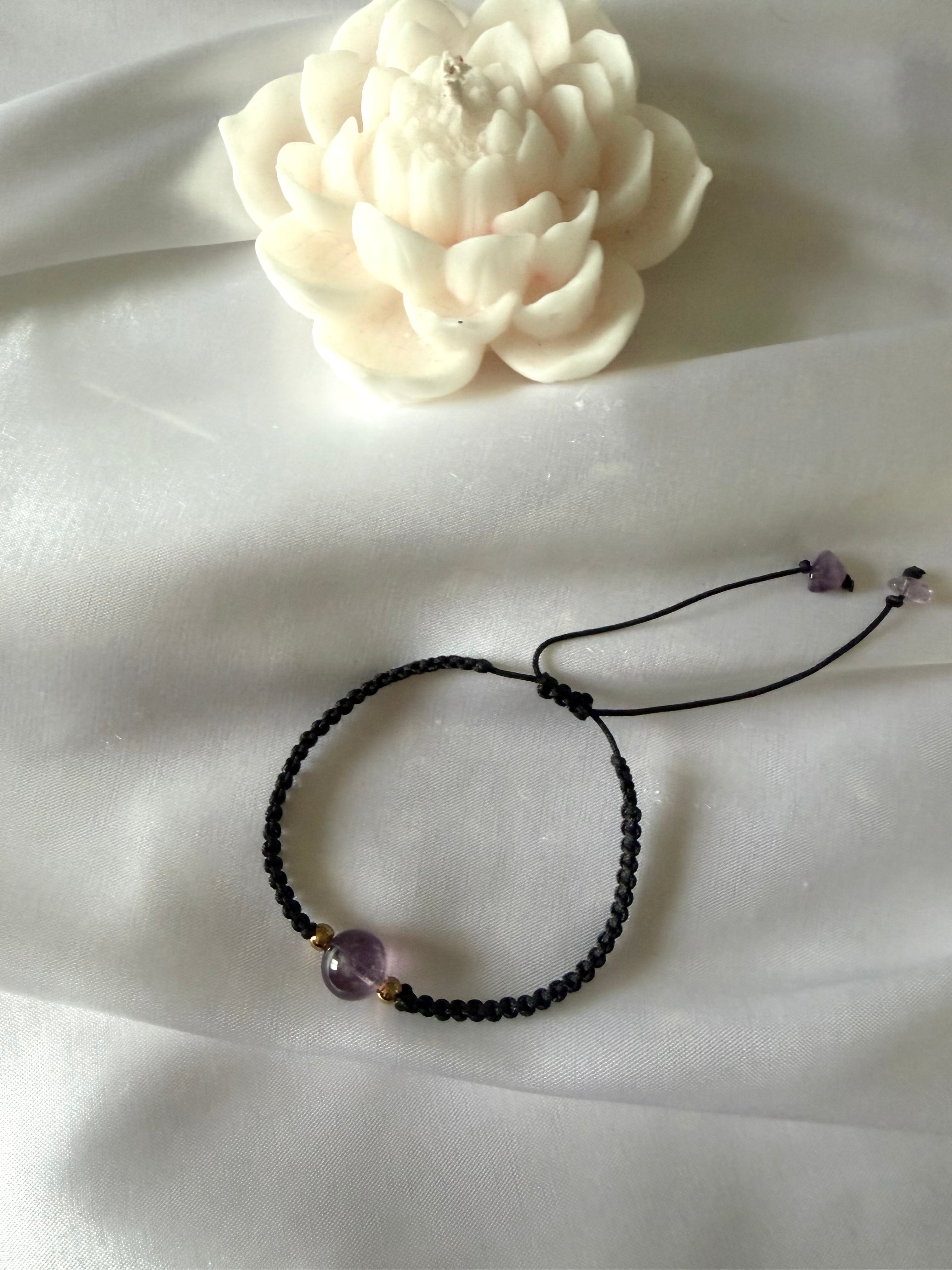 Pulsera Ajustable de Amatista Natural