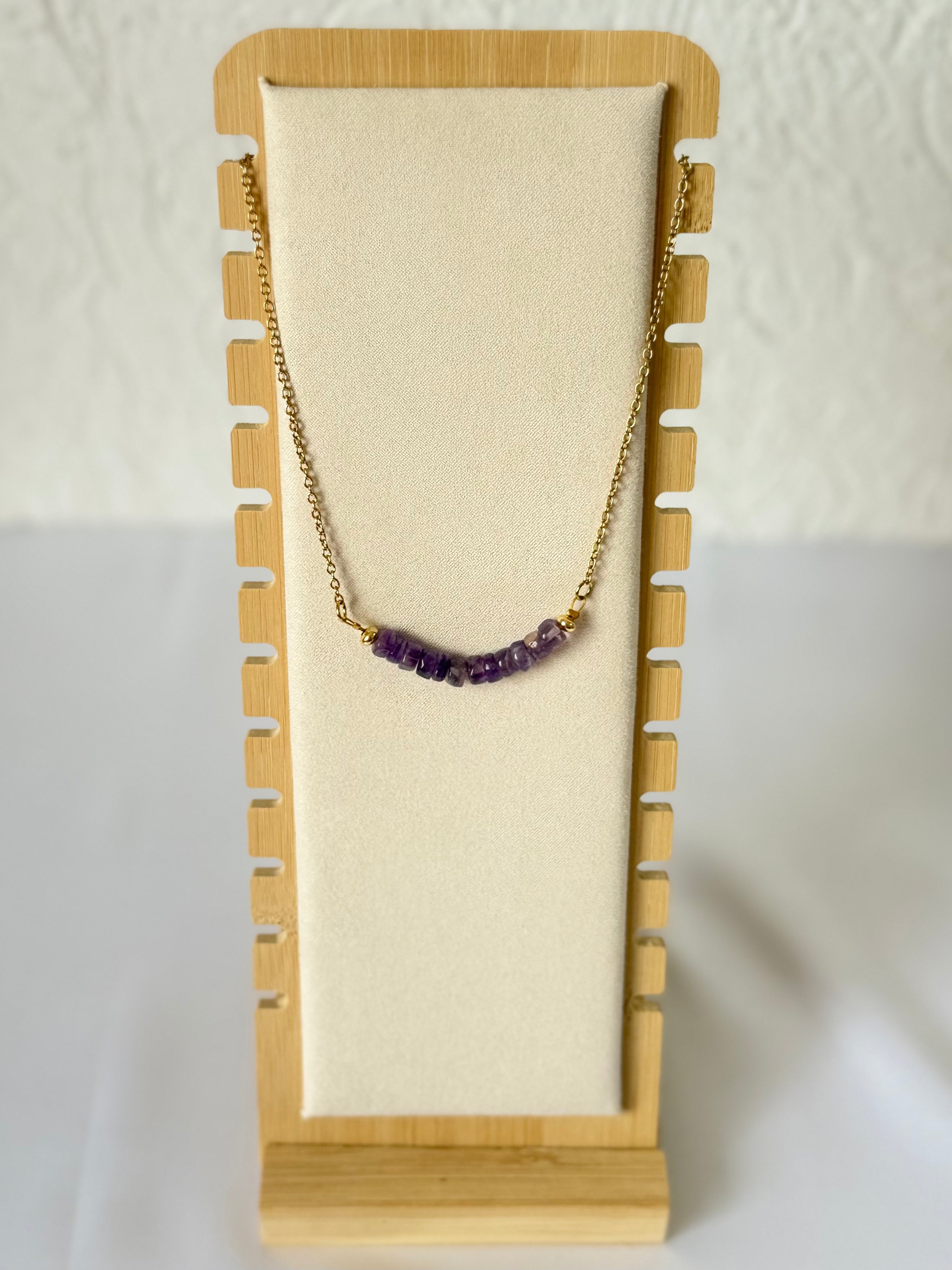 Collar de Amatista Natural en Rondel – Calma e Intuición