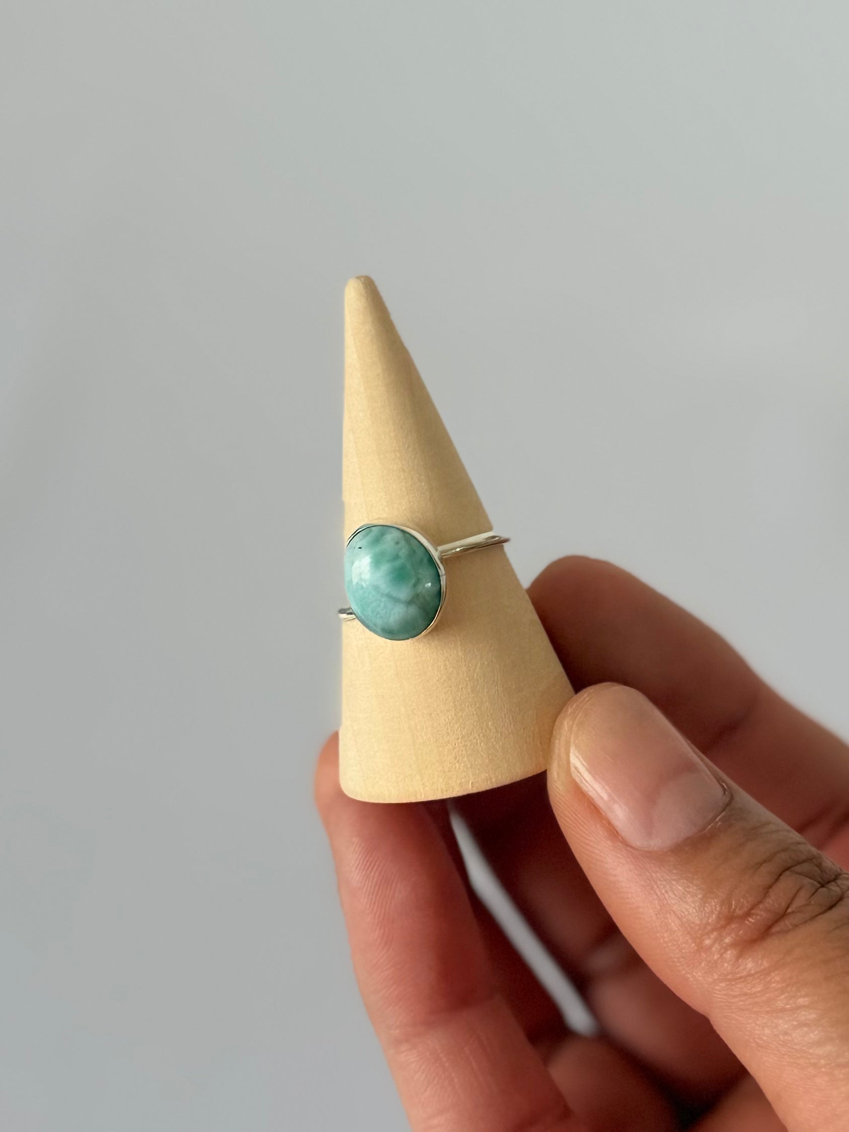 Anillo de Larimar Natural en Plata 950 | Mar Serena