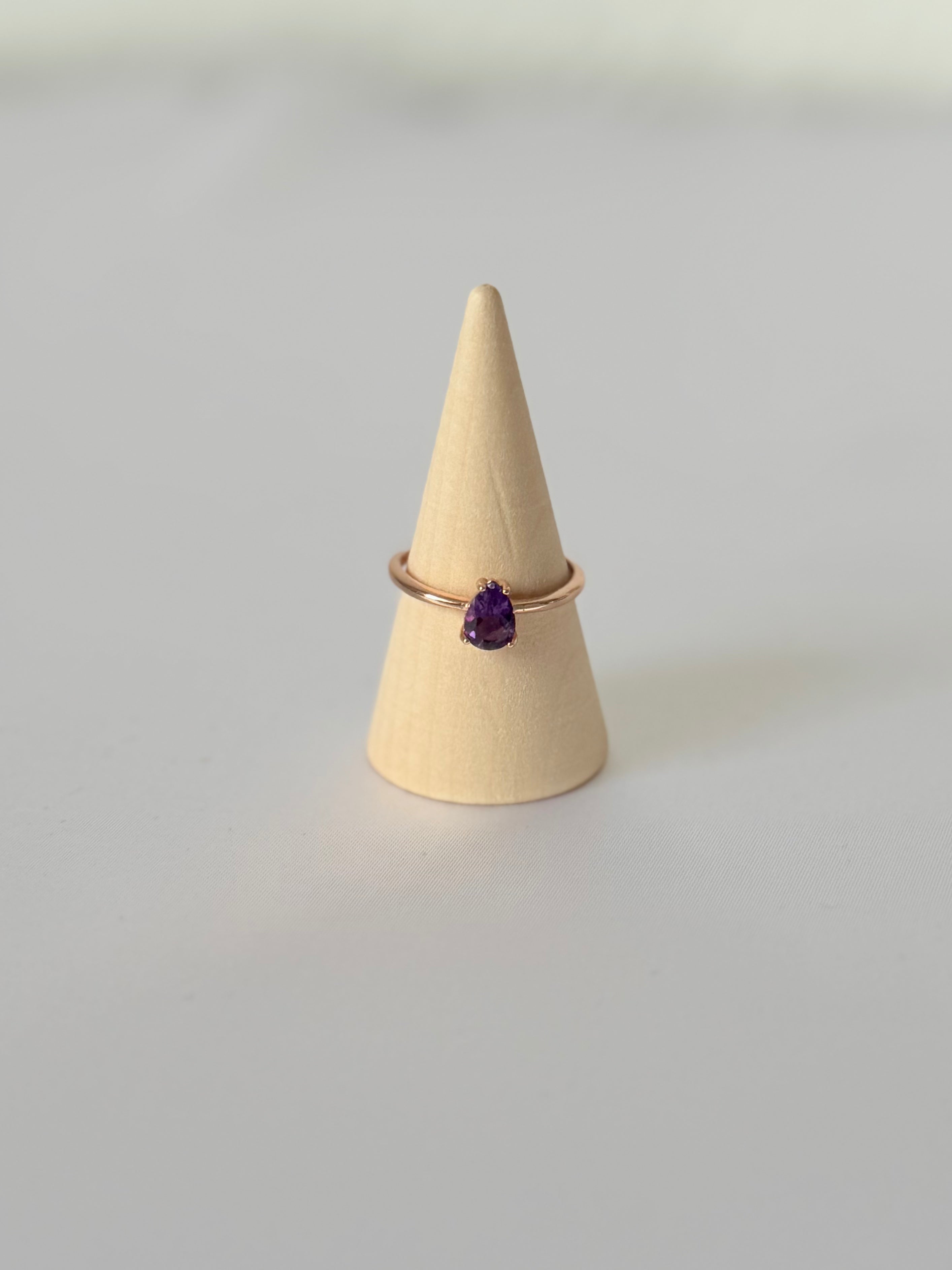 Anillo Violeta | Amatista en Plata .925 con Baño de Oro