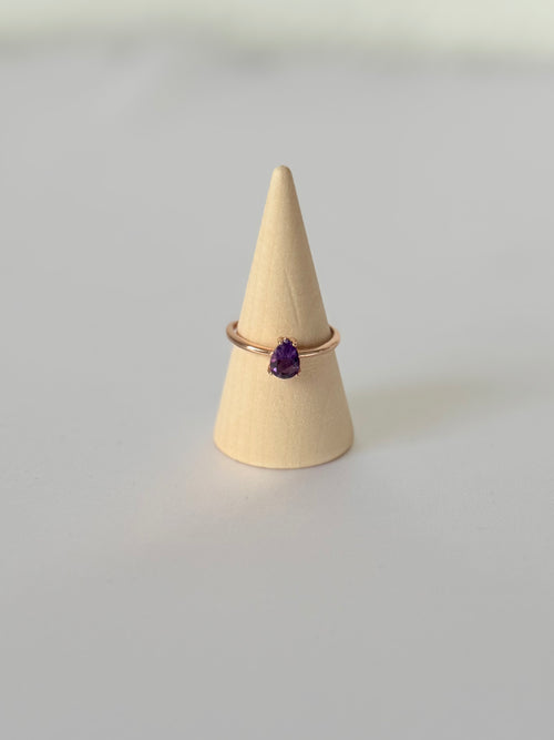 Anillo Violeta | Amatista en Plata .925 con Baño de Oro