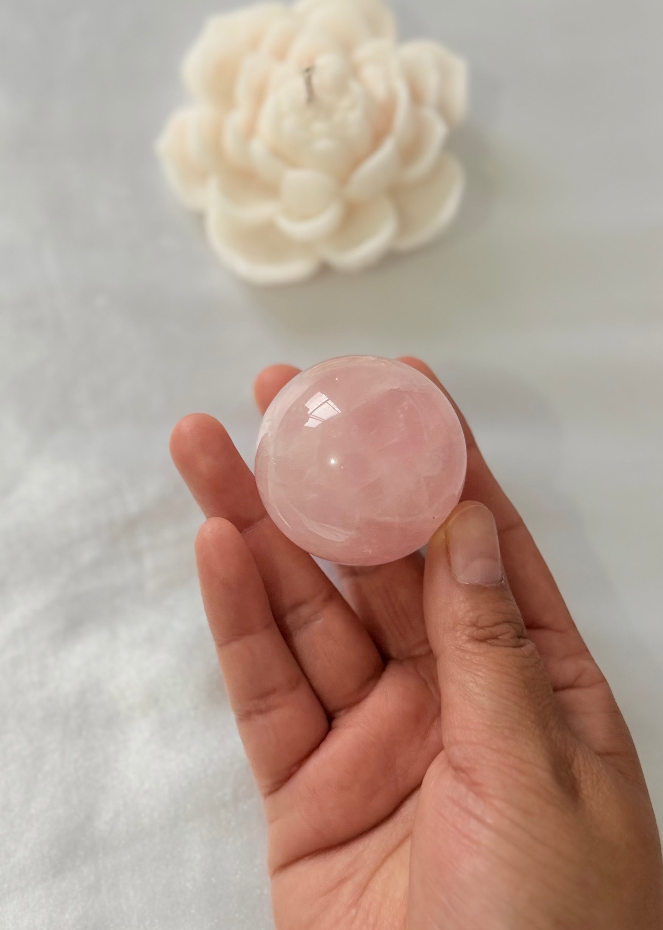 Esfera de Cuarzo Rosa – 45 mm