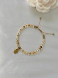 Pulsera Ajustable de Citrino Natural con Mano de Fátima