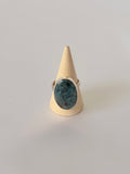 Anillo Horizonte Azul de Apatito Natural en Plata 950