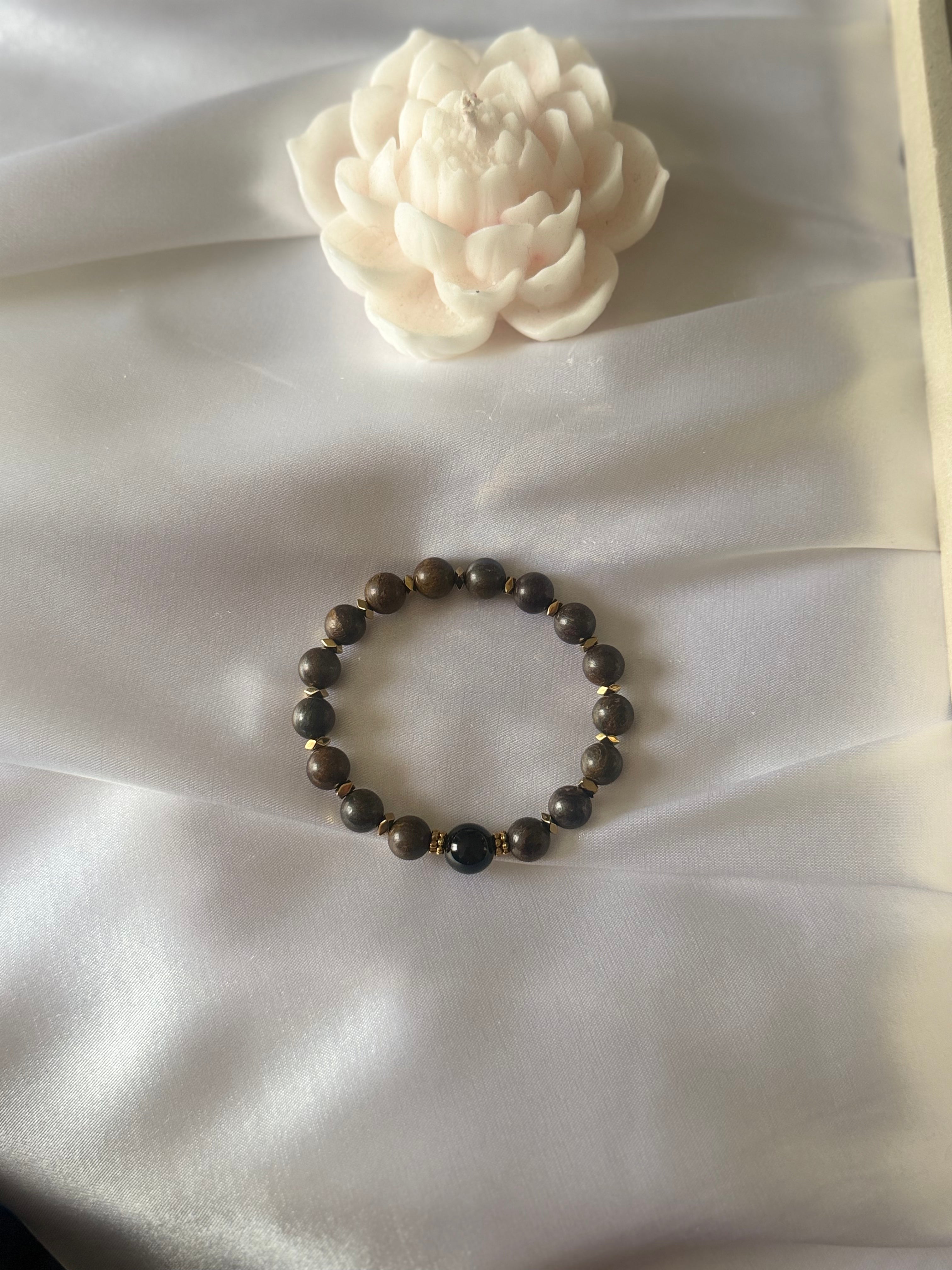 Pulsera de Broncita, Turmalina Negra y Hematita 8mm