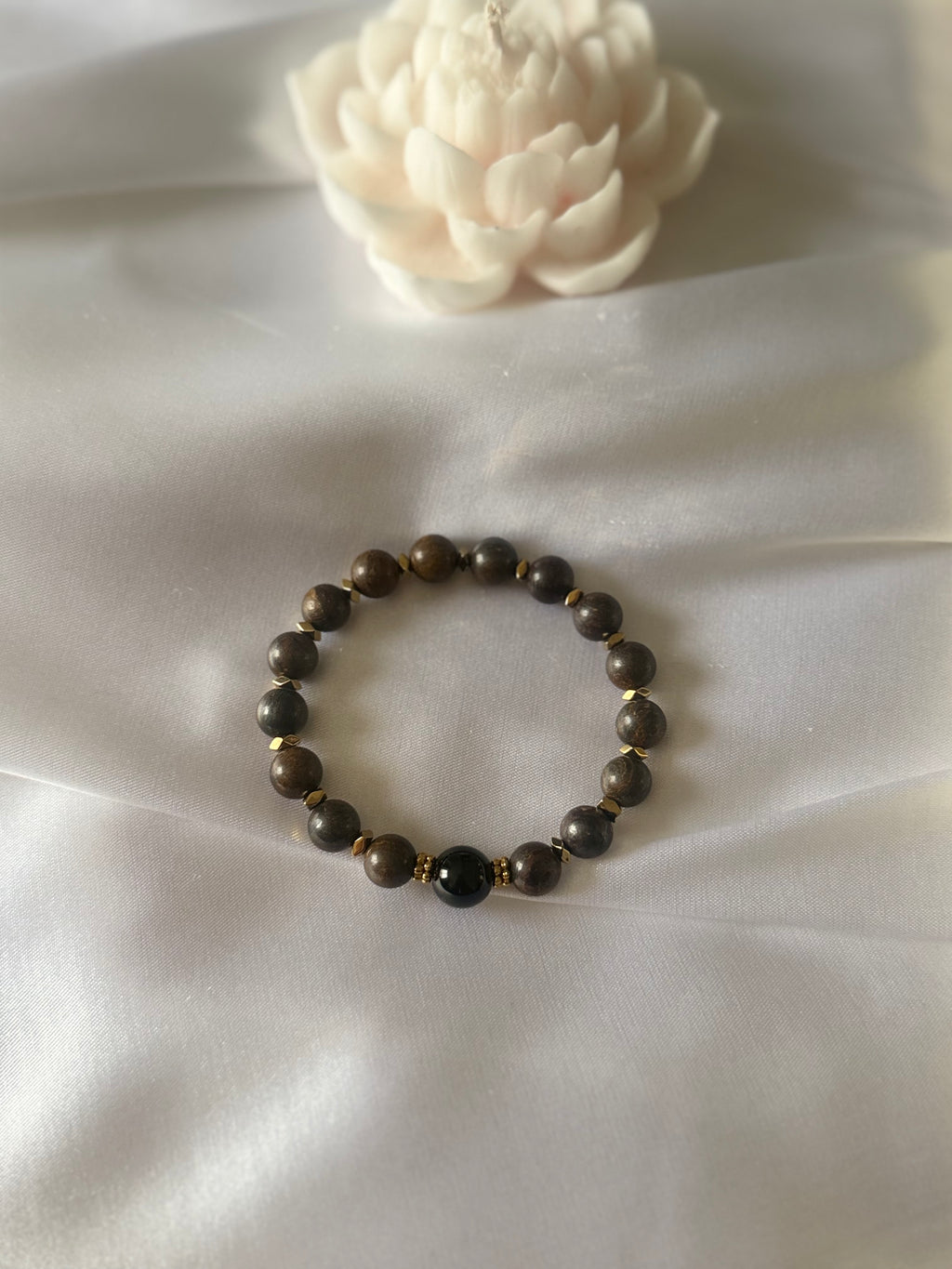 Pulsera de Broncita, Turmalina Negra y Hematita 8mm