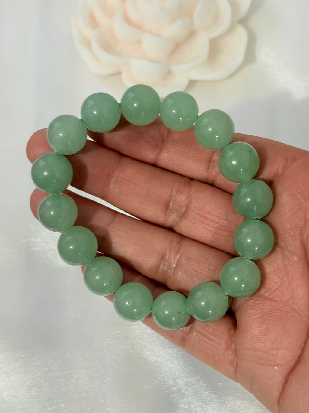 Pulsera de Aventurina Verde 12 mm | Piedra Natural