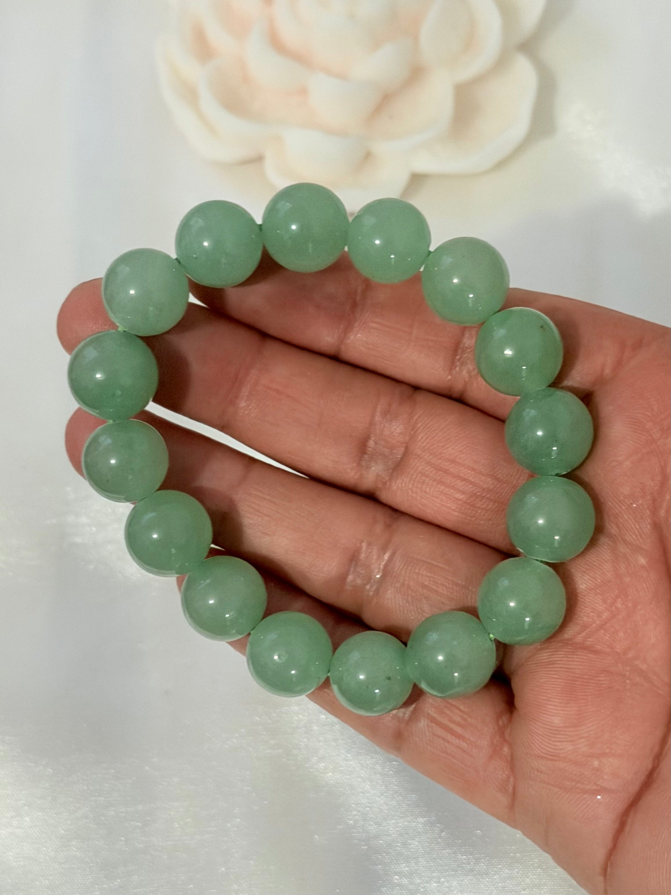 Pulsera de Aventurina Verde 12 mm | Piedra Natural