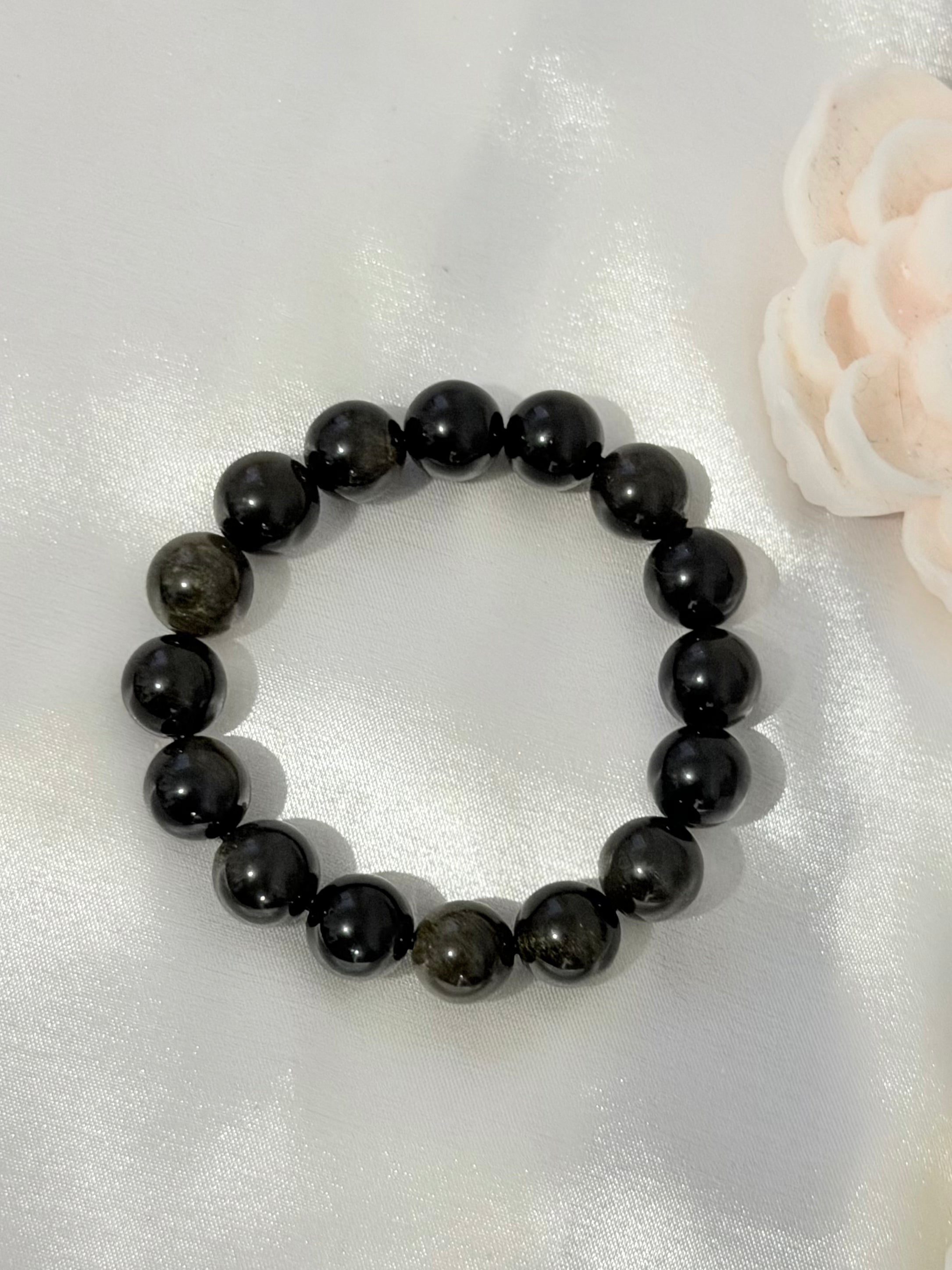 Pulsera de Obsidiana Dorada 12 mm | Piedra Natural