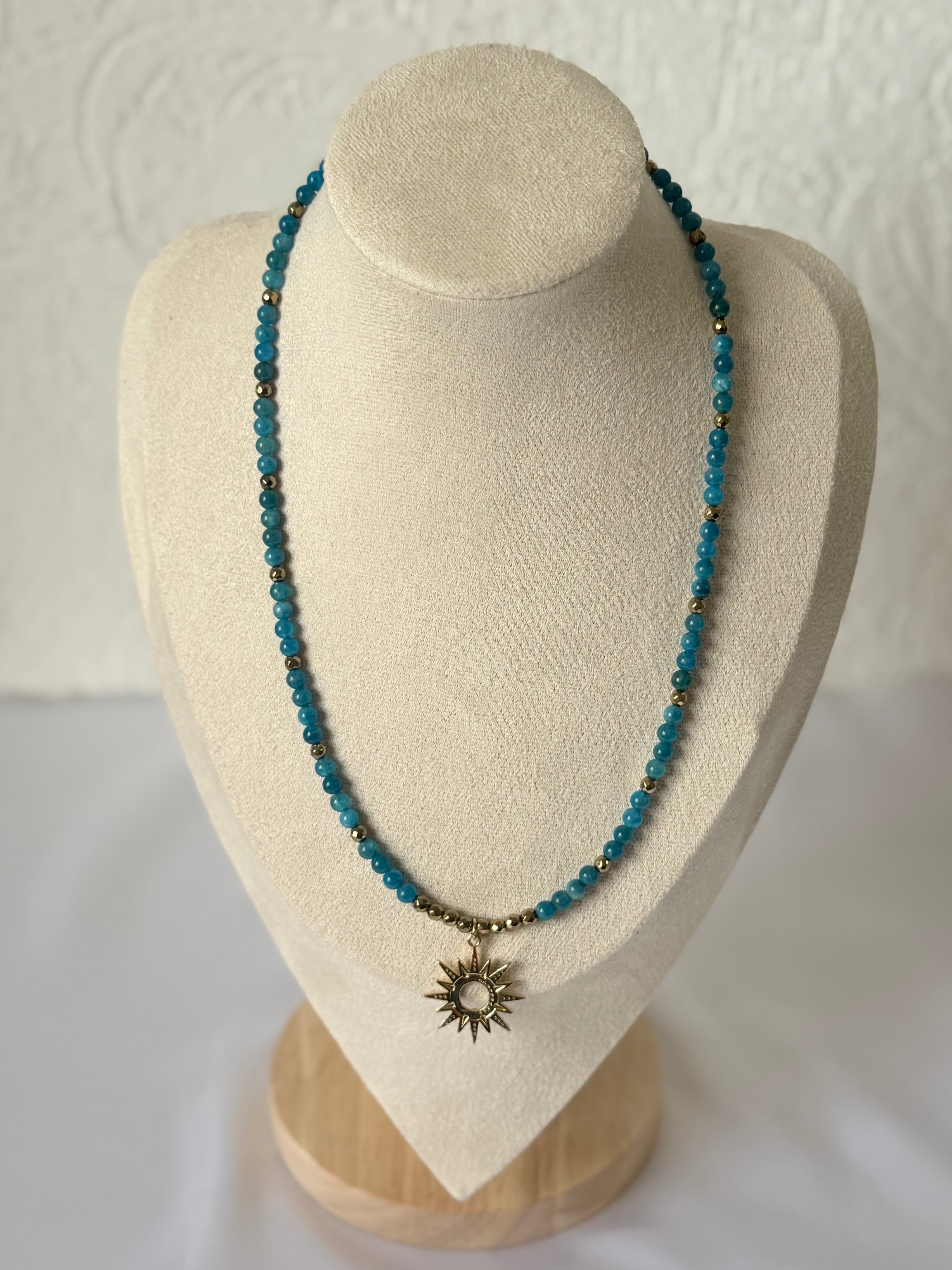 Collar Cielo Azul | Apatito y Pirita