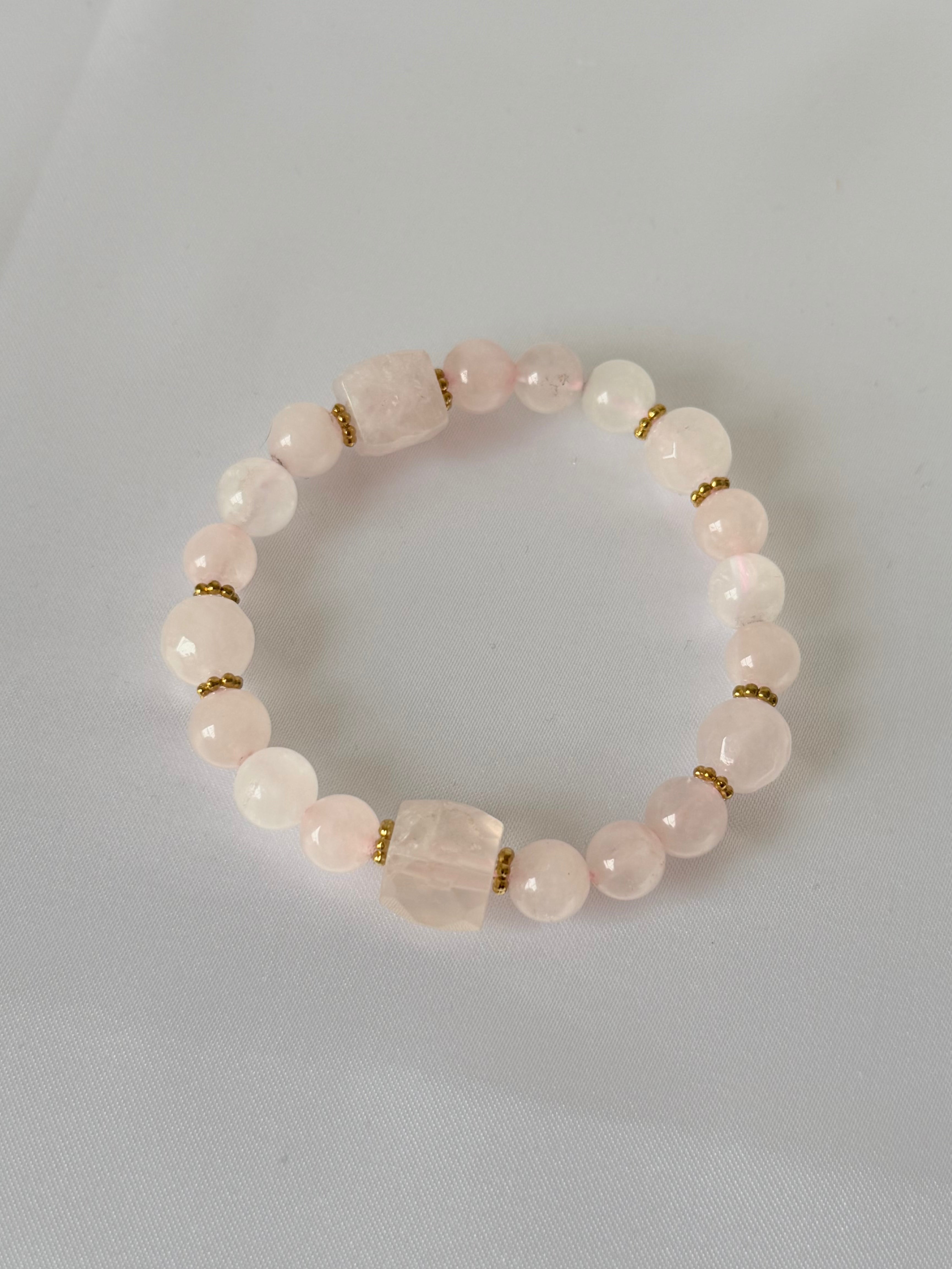 Pulsera Rosa Luz | Cuarzo Rosa Natural