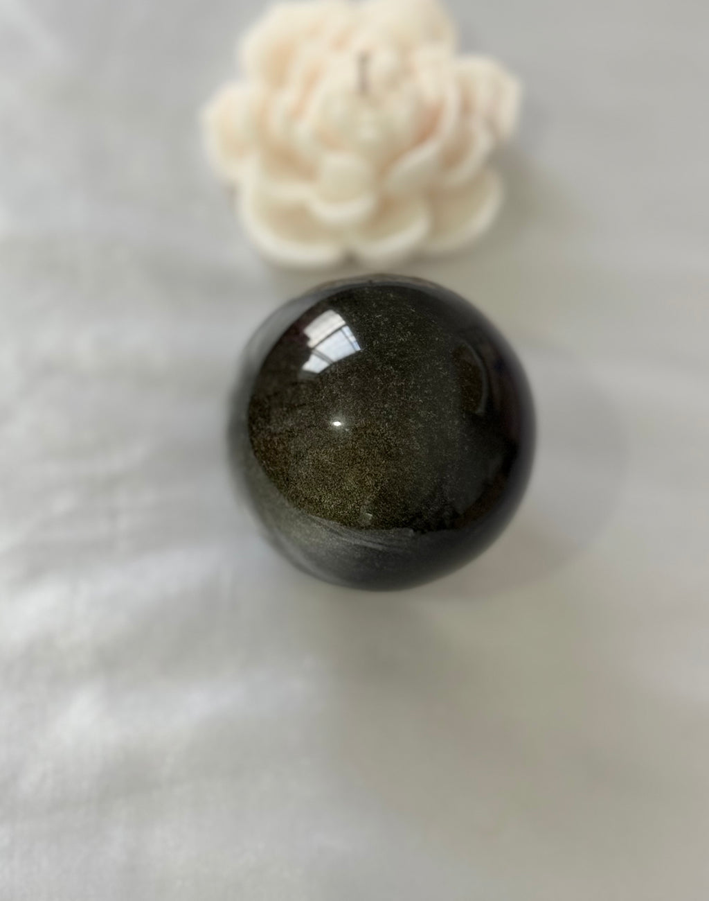Esfera de Obsidiana Dorada – 75 mm