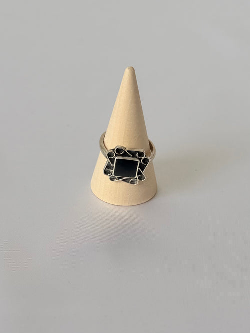 Anillo de Obsidiana Negra en Plata 950 | Umbral
