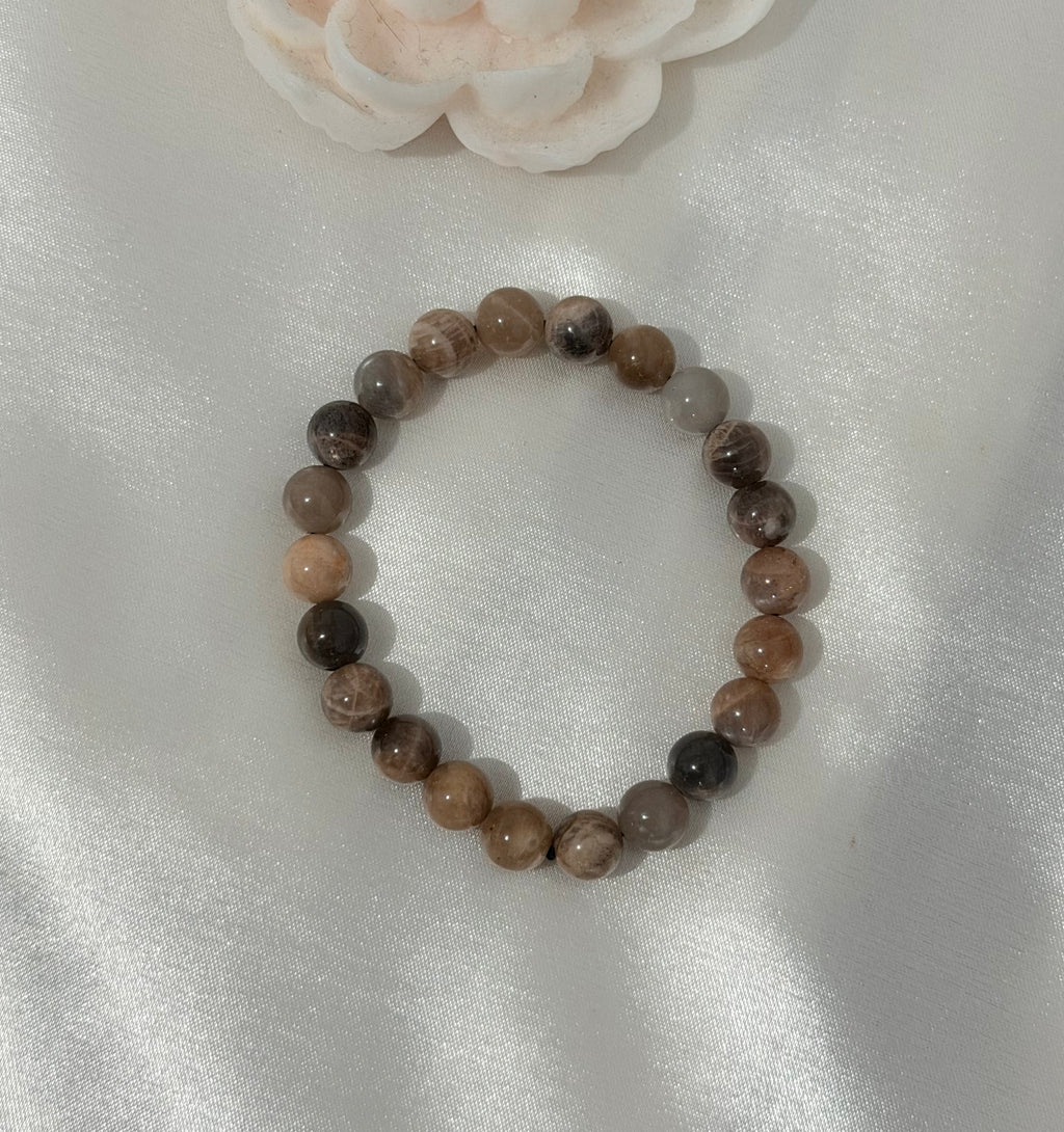 Pulsera de Piedra Luna Chocolate Natural 8 mm