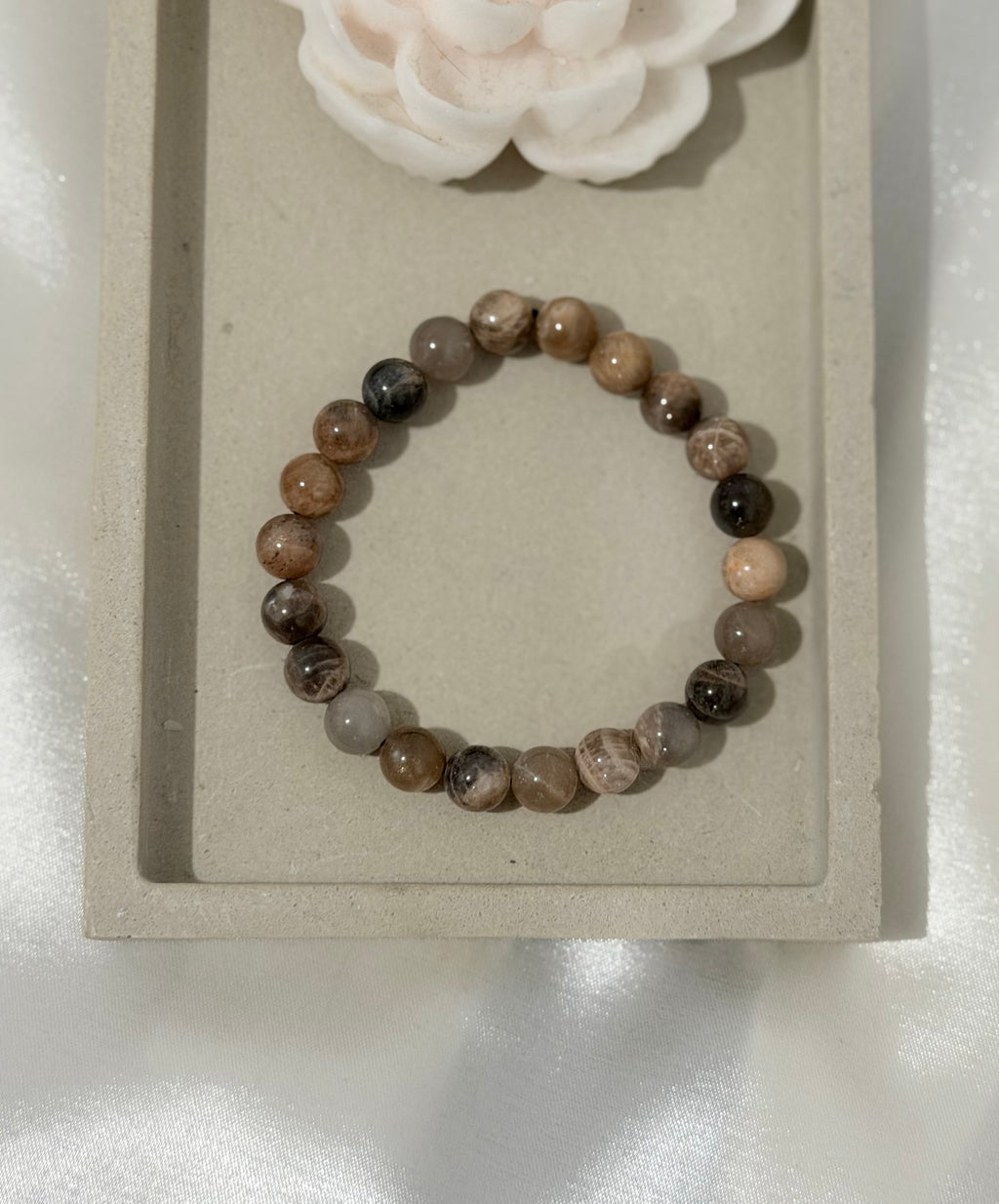 Pulsera de Piedra Luna Chocolate Natural 8 mm