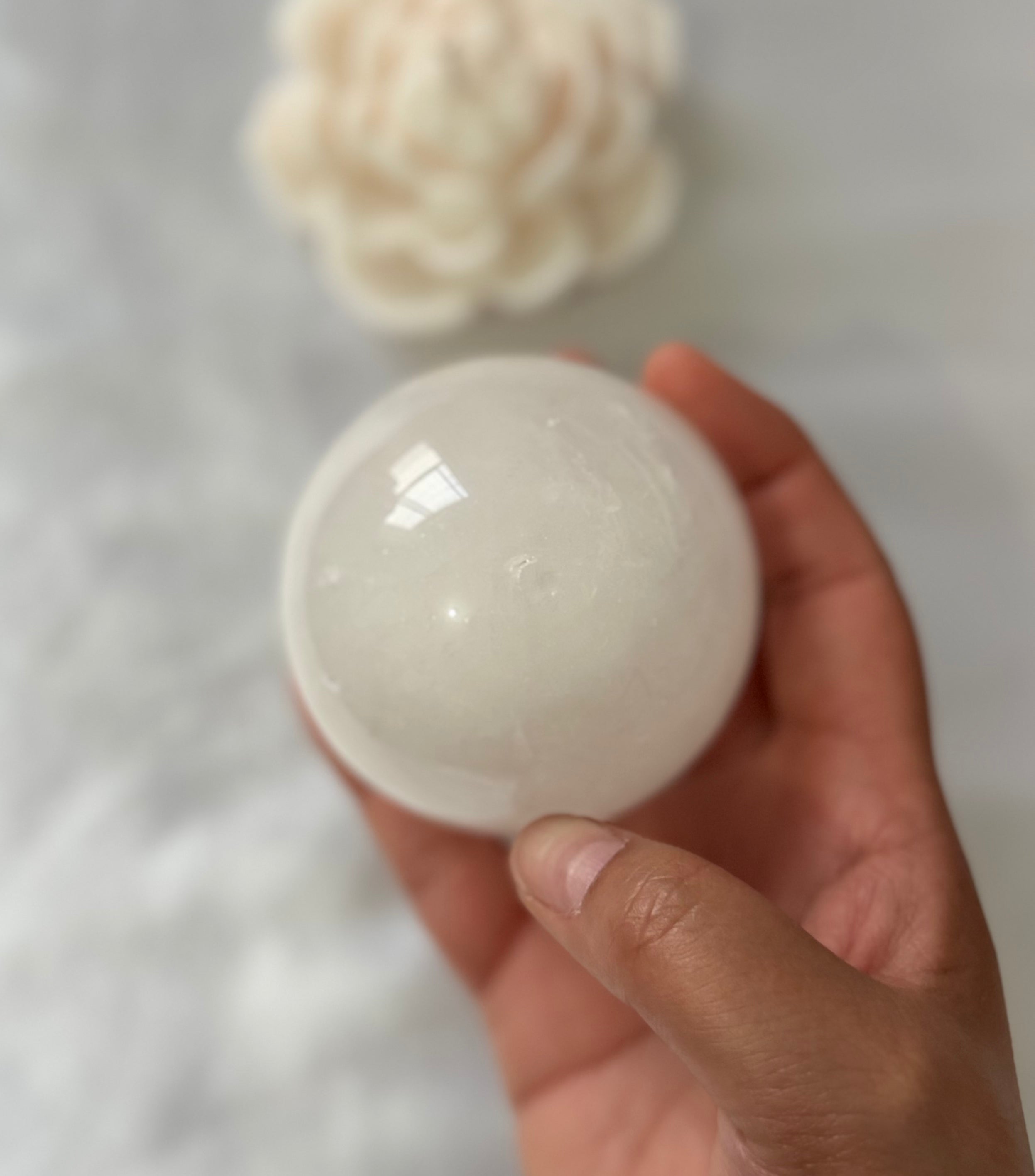 Esfera de Cuarzo Blanco – 75 mm