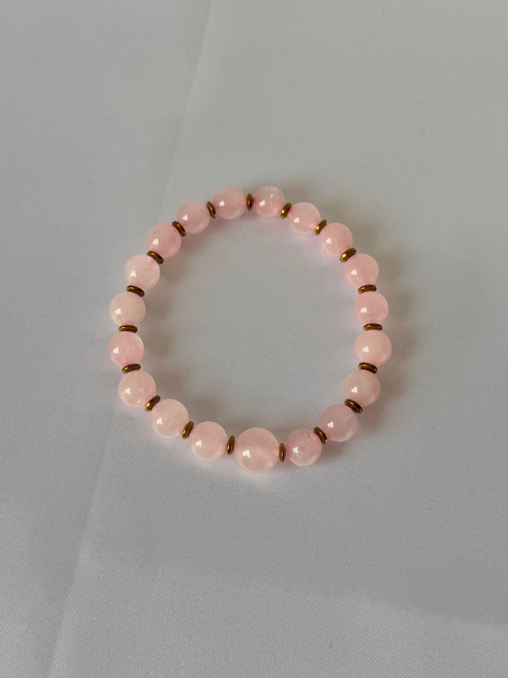 Pulsera Esencia Rosa | Cuarzo Rosa 8mm y Hematita