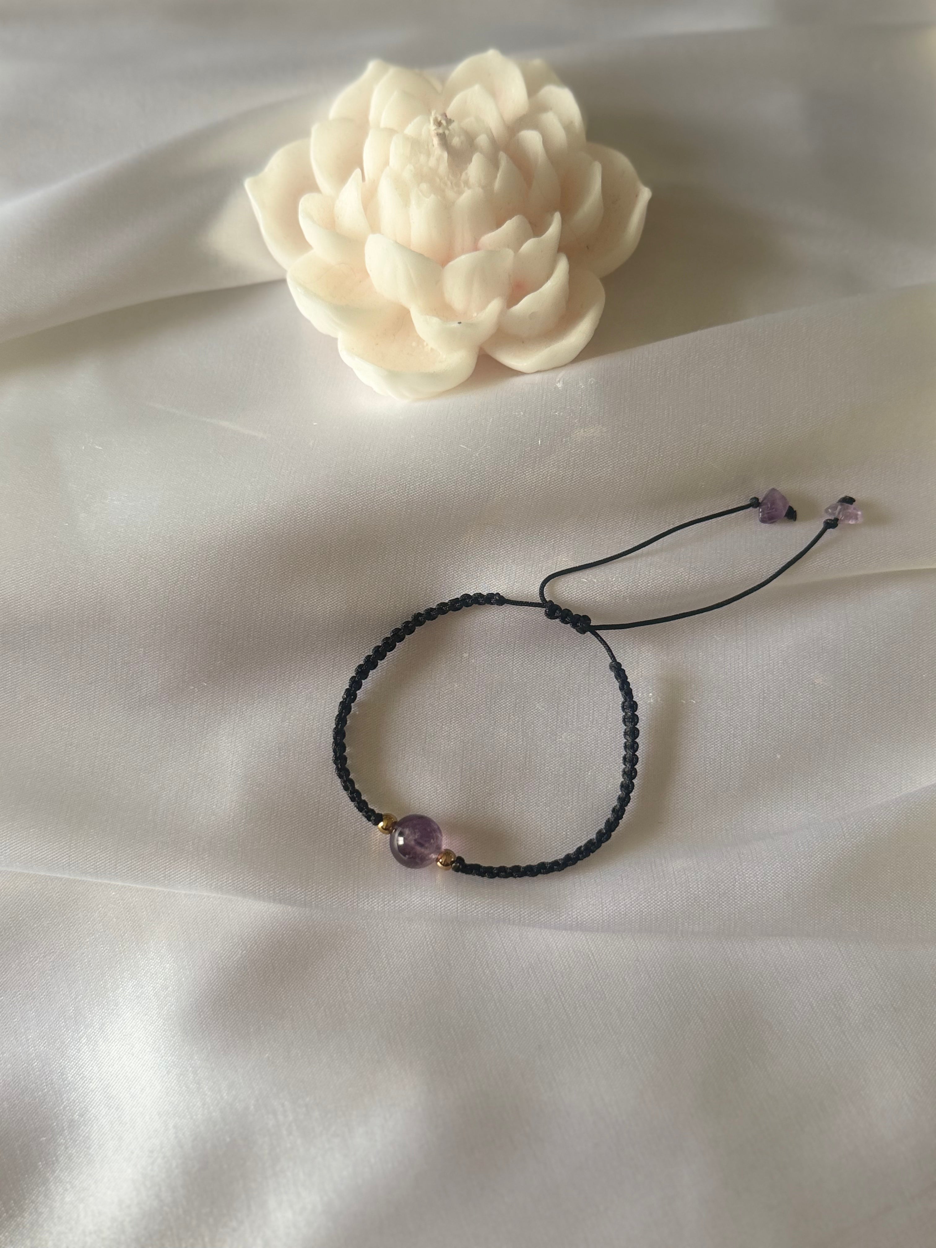 Pulsera Ajustable de Amatista Natural