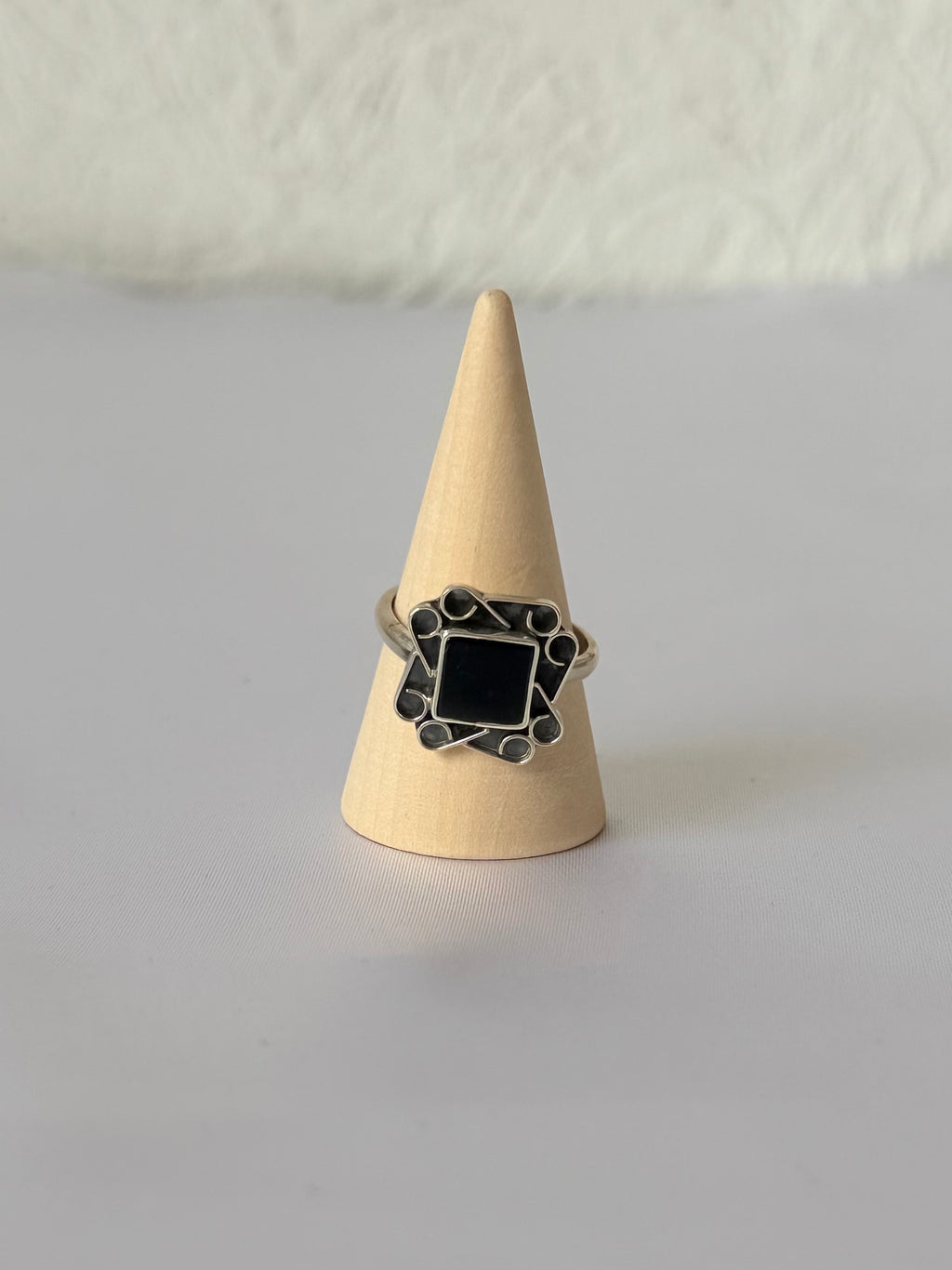 Anillo de Obsidiana Negra en Plata 950 | Umbral
