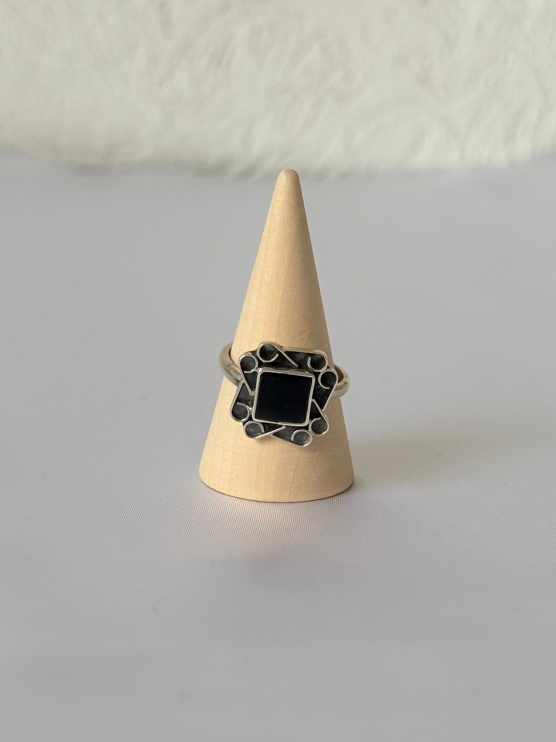 Anillo de Obsidiana Negra en Plata 950 | Umbral