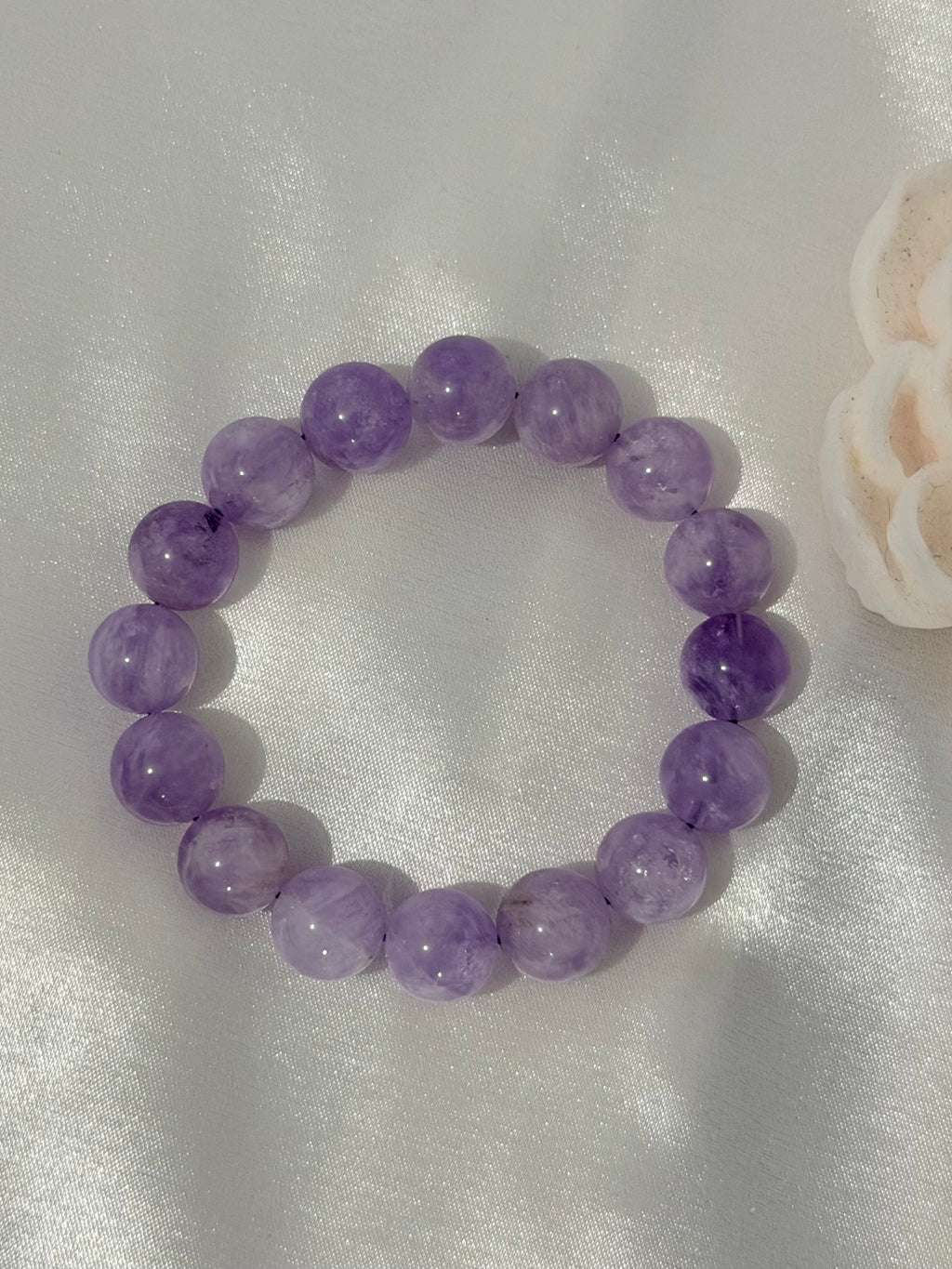 Pulsera Premium de Amatista Lavanda 12 mm | Piedra Natural