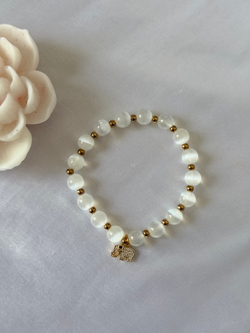 Pulsera Luz Serena – Selenita 8mm
