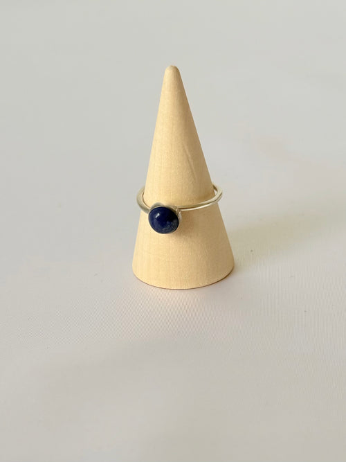Anillo de Lapislázuli Natural en Plata 950 | Azul Profundo