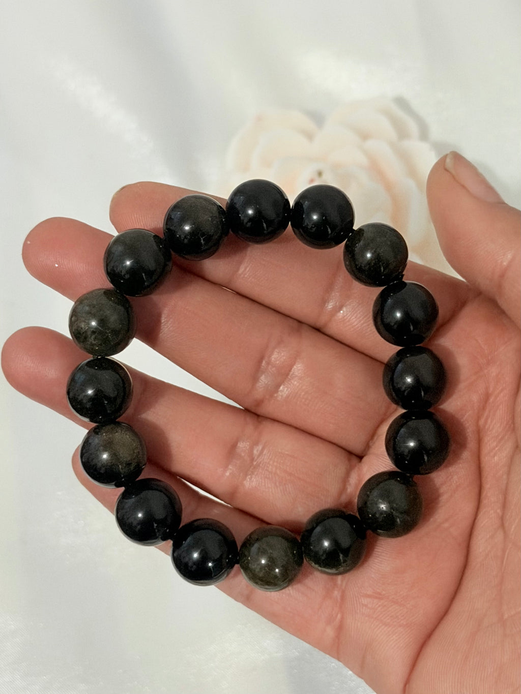 Pulsera de Obsidiana Dorada 12 mm | Piedra Natural