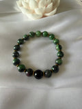 Pulsera de Zoisita-Rubí y Turmalina Negra